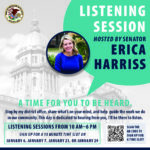 Senator Erica Harriss to Host January Listening Sessions