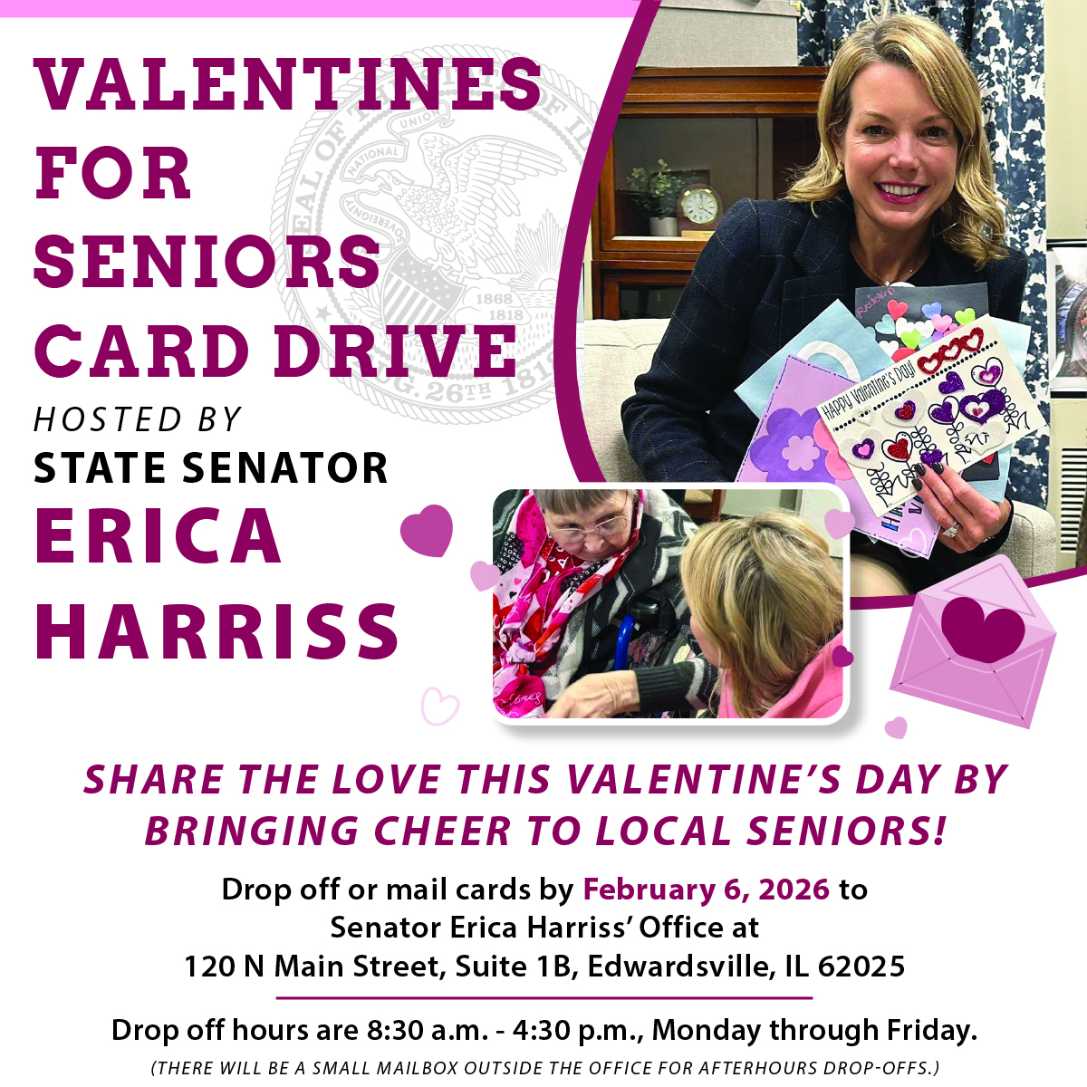 Senator Harriss’ Valentines for Seniors Card Drive